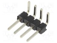 Pin header; pin strips; male; PIN: 4; angled 90°; 2.54mm; THT; 1x4 CONNFLY