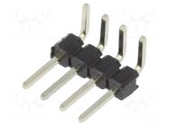Connector: pin strips; pin header; male; PIN: 4; angled 90°; THT CONNFLY