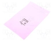 Protection bag; ESD; L: 203mm; W: 127mm; Thk: 90um; polyetylene; pink EUROSTAT GROUP