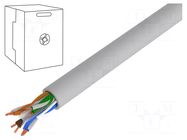 Wire; U/UTP; 6; stranded; Cu; PVC; grey; 305m; Øcable: 6.2mm LOGILINK