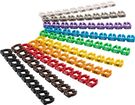 Cable Marker Clips ''Digits 0–9'' for Cable Diameters of 5.6 - 7.4 mm, 6 mm - 10x 10 coloured coding rings for labelling cables with a wire cross-section of 6 mm²