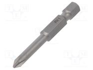 Screwdriver bit; Phillips; PH1; Overall len: 50mm; 2pcs. WIHA