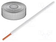 Wire; 0.2mm2; solid; Cu; PVC; white; 60V; 10m; 1x0.2mm2 DONAU ELEKTRONIK
