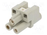 Connector: HDC; contact insert; female; Han Q; PIN: 3; 2P+PE; 40A HARTING