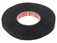 Tape: textile; W: 9mm; L: 25m; Thk: 0.26mm; Automotive; acrylic; black TESA