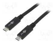 Cable; USB 3.2; USB C plug,both sides; 1m; black; 20Gbps; 100W Goobay