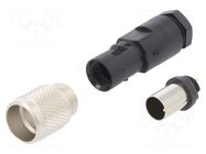 Connector: M9; plug; 712; male; PIN: 2; 125V; gold-plated; 4A; IP67 BINDER