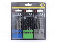 Drill set; plastic cassette; wood,stone,metal,plastic; 16pcs. C.K