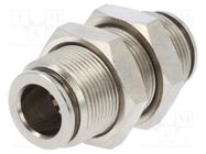 Push-in fitting; straight; -0.95÷20bar; nickel plated brass 