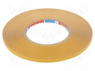 Tape: fixing; W: 6mm; L: 50m; Thk: 0.225mm; double-sided; white; 20% TESA