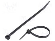 Cable tie; L: 200mm; W: 7.6mm; polyamide; 533N; black; Ømax: 50mm FIX&FASTEN