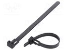 Cable tie; multi use; L: 125mm; W: 7.2mm; polyamide; 222N; black FIX&FASTEN