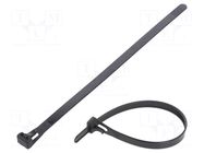 Cable tie; multi use; L: 200mm; W: 7.6mm; black; polyamide; 222N FIX&FASTEN