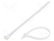 Cable tie; multi use; L: 200mm; W: 7.6mm; natural; polyamide; 222N FIX&FASTEN