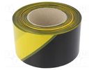 Tape: warning; yellow-black; L: 200m; W: 80mm; Thk: 0.06mm MEDID