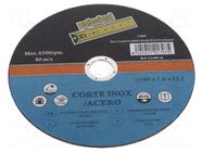 Cutting wheel; Ø: 180mm; Øhole: 22mm; Disc thick: 1.6mm MEDID