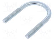U-bolt; B; 1.75; steel; zinc; Thread len: 53mm; for fixing pipes DROMET
