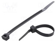 Cable tie; L: 150mm; W: 7.6mm; polyamide; 533N; black; Ømax: 35mm FIX&FASTEN