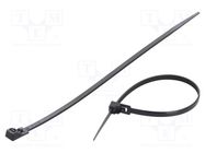 Cable tie; multi use; L: 200mm; W: 4.8mm; polyamide; 222N; black FIX&FASTEN