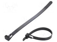 Cable tie; multi use; L: 150mm; W: 7.6mm; black; polyamide; 222N FIX&FASTEN