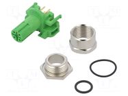 Connector: M12; socket; PIN: 4; female; STX; IP67; THT; gold-plated TELEGÄRTNER