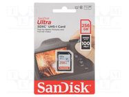 Memory card; Ultra; SDXC; R: 100MB/s; Class 10 UHS U1; 256GB SANDISK