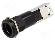 Fuse holder; 5x20mm,6.3x32mm; 16A; on panel; black; FUL; 500VAC SCHURTER