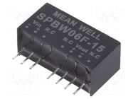 Converter: DC/DC; 6W; Uin: 9÷36VDC; Uout: 15VDC; Iout: 0÷400mA; SIP8 MEAN WELL
