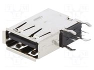 Socket; USB A; on PCBs; THT; PIN: 4; side,angled 90°; USB 2.0 MOLEX