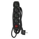 Extension Cord 5 m / 3 sockets / switch / black / PVC / 1.5 mm2, EMOS