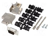 Connector: D-Sub; PIN: 9; plug; male; soldering; for cable; black ENCITECH