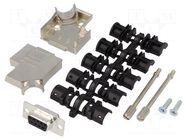 Connector: D-Sub; PIN: 9; plug; female; soldering; for cable; black ENCITECH