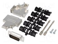 Connector: D-Sub; PIN: 15; plug; male; soldering; for cable; black ENCITECH