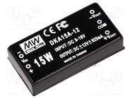 Converter: DC/DC; 15W; Uin: 9÷18V; Uout: 12VDC; Uout2: -12VDC; 2"x1" MEAN WELL