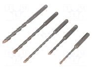 Drill set; for concrete; steel; blister; F4 FORTE; 5pcs. ALPEN-MAYKESTAG