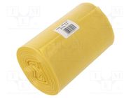 Trash bags; polyetylene LD; yellow; 60l; 50pcs. PLAST