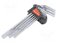 Wrench-set; hex key; Chrom-vanadium steel; 9pcs. PROLINE