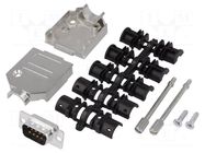 Connector: D-Sub; PIN: 9; plug; male; soldering; for cable; black ENCITECH