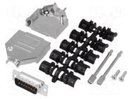 Connector: D-Sub; PIN: 15; plug; male; soldering; for cable; black ENCITECH