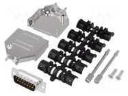 Connector: D-Sub; PIN: 15; plug; male; soldering; for cable; black ENCITECH