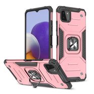 Wozinsky Ring Armor Case Kickstand Tough Rugged Cover for Samsung Galaxy A22 4G pink, Wozinsky