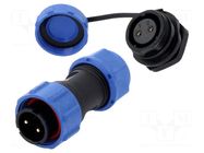 Connector: circular; male + female; PIN: 2; 500V; 3A; IP67 CONNFLY