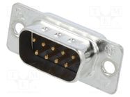 connector 9 Plug Solder Cup, 30 gold, Ro TE Connectivity