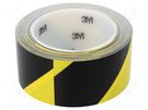 Tape: warning; yellow-black; L: 33m; W: 50mm; self-adhesive 3M