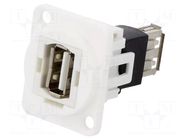 Coupler; USB A socket,both sides; FT; USB 2.0; plastic; 19x24mm CLIFF