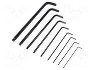 Wrench-set; hex key,spherical; Chrom-vanadium steel; blister WIHA