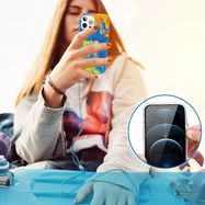 Kingxbar Watercolor Series color case for iPhone 12 Pro Max yellowblue, Kingxbar