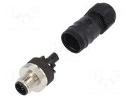 Connector: M12; plug; PIN: 5; male; 30V; straight; IP67; for cable LUTRONIC