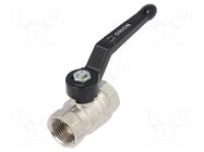 Ball valve; max.25bar; nickel plated brass; -15÷90°C PNEUMAT