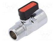 Ball valve; max.20bar; nickel plated brass; -20÷80°C PNEUMAT